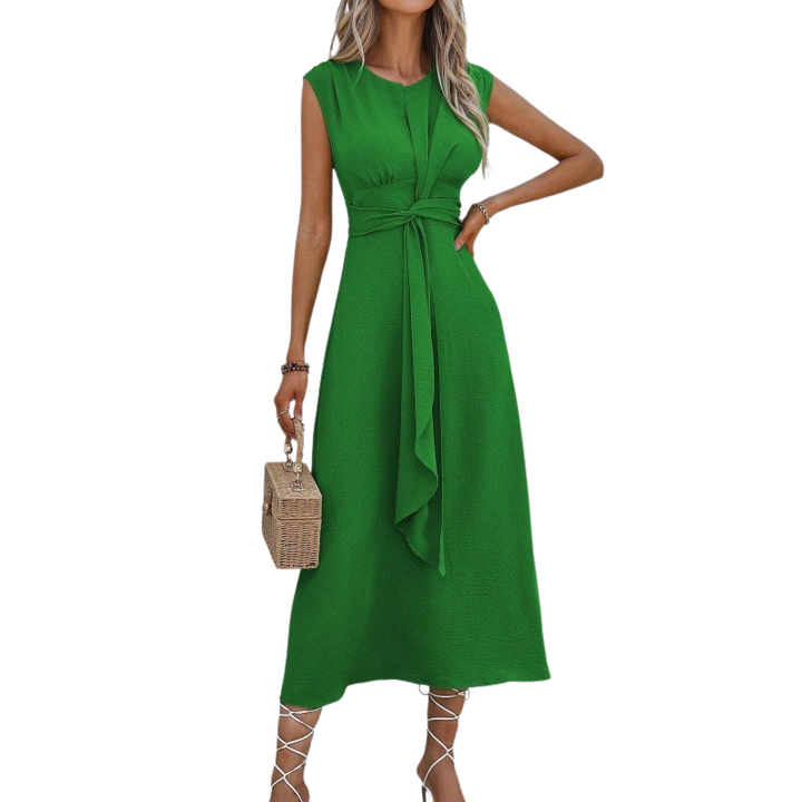 Miya™ | Stijlvolle waist-tie long zonder mouwen jurk