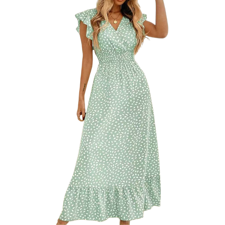 Celestine™ | Bloemen wrap boho midi jurk