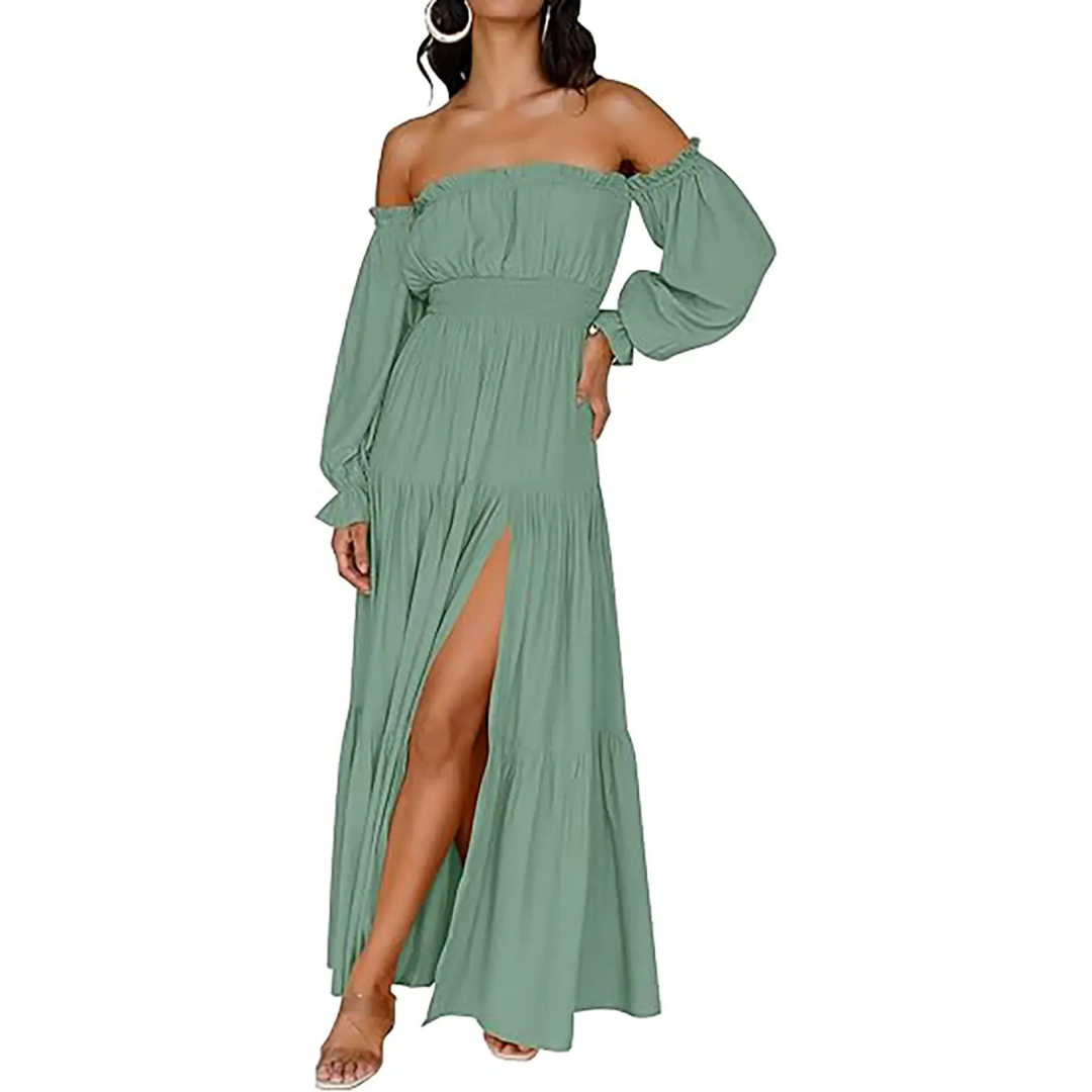 Meadow™ | Bohemian off-shoulder layered maxi