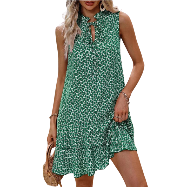 Naomi™ | Bohemian met print strappy midi jurk