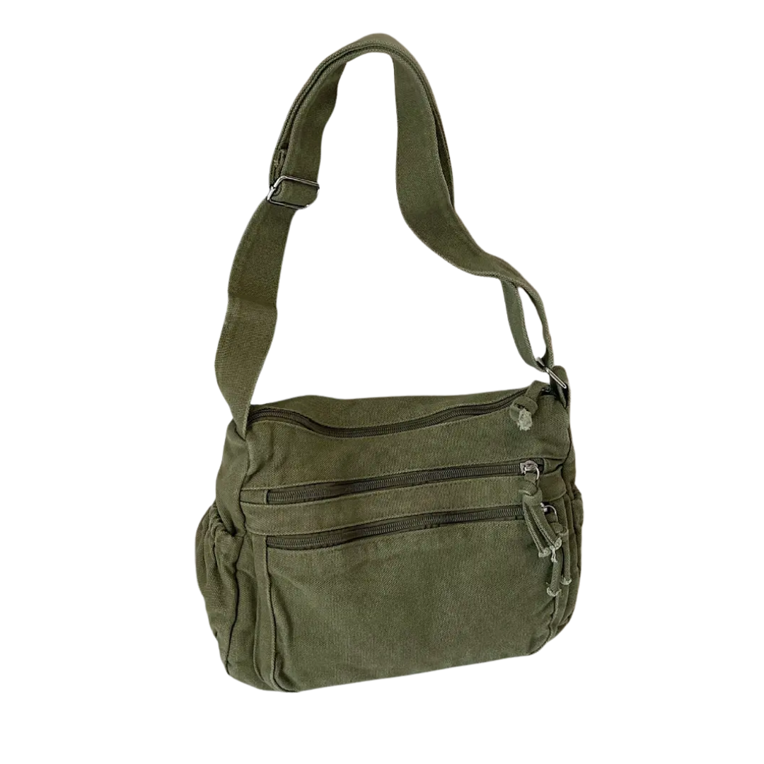 Frankie™ | Retro meerdere vakken canvas crossbody tas