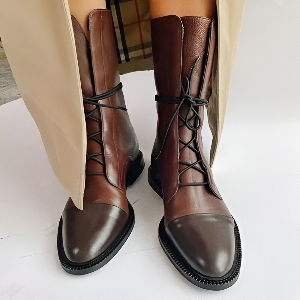 Isabella™ | Elegante leather heeled laarzen