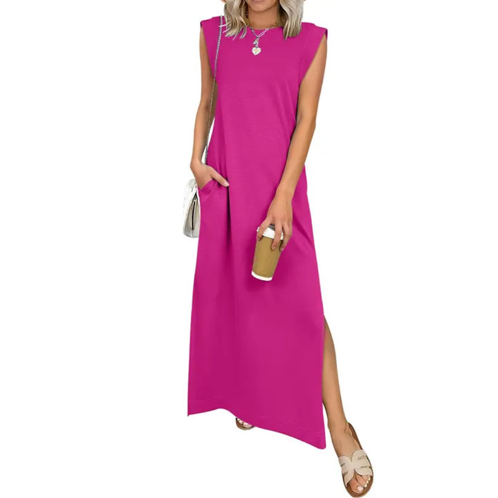 Breeana™ | Relaxte zonder mouwen split maxi jurk