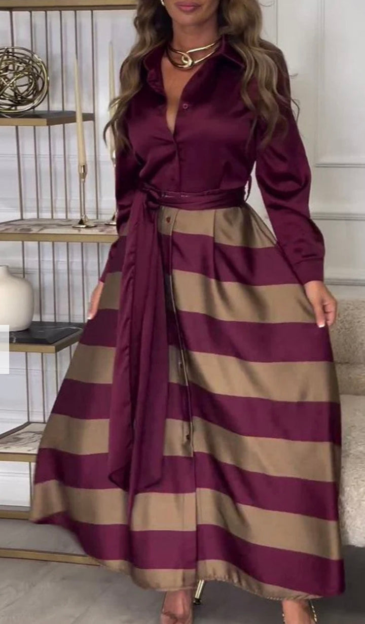 Calista™ | Satin stripe jurk