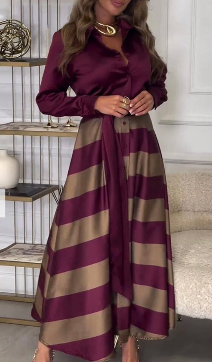 Calista™ | Satin stripe jurk