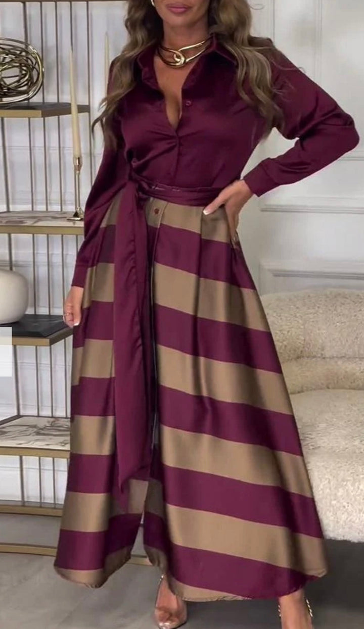 Calista™ | Satin stripe jurk