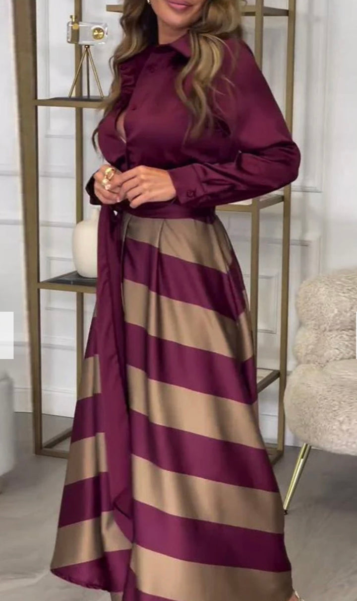 Calista™ | Satin stripe jurk