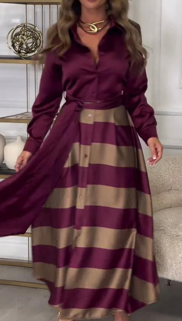 Calista™ | Satin stripe jurk