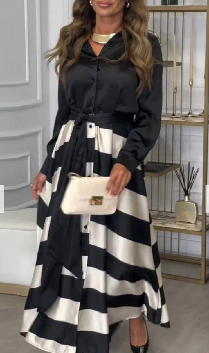 Calista™ | Satin stripe jurk