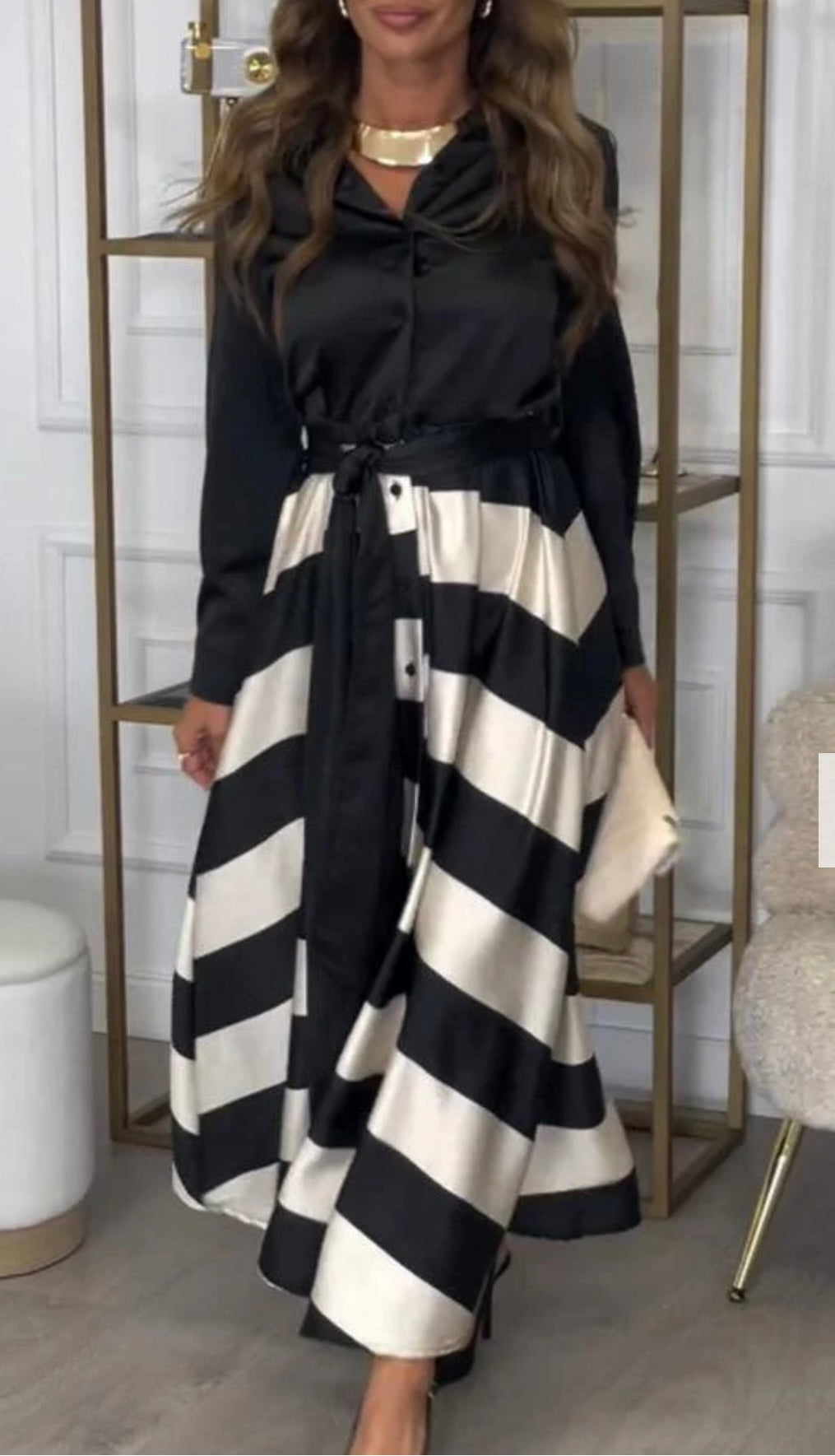 Calista™ | Satin stripe jurk