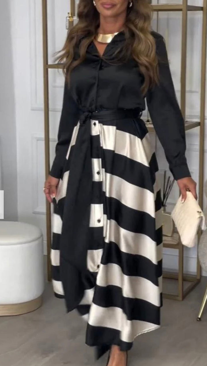 Calista™ | Satin stripe jurk