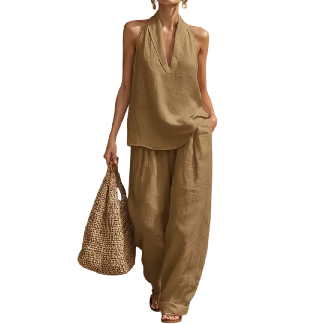Yuri™ | Breezy halter wide-leg tweedelige set