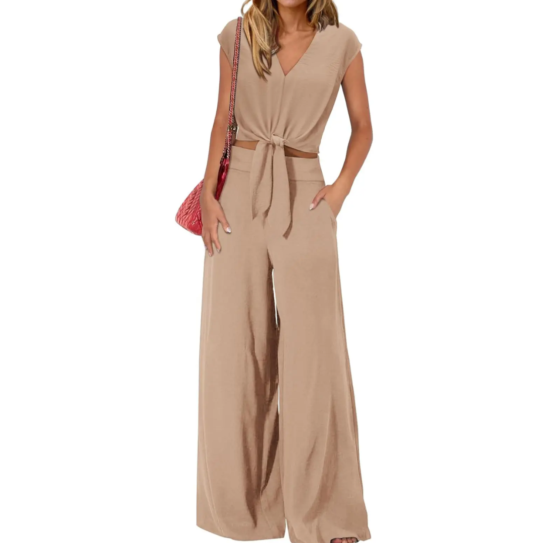 Lena™ | Breezy V-hals wide-leg set