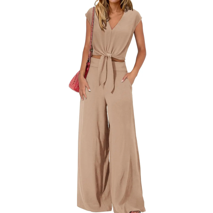 Lena™ | Breezy V-hals wide-leg set