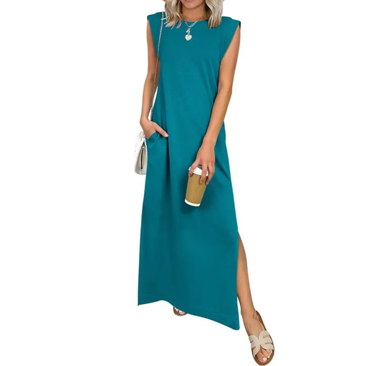 Breeana™ | Relaxte zonder mouwen split maxi jurk