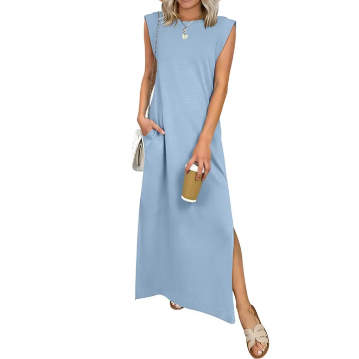 Breeana™ | Relaxte zonder mouwen split maxi jurk