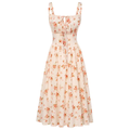 Maren™ | Bloemen print tie-waist midi jurk