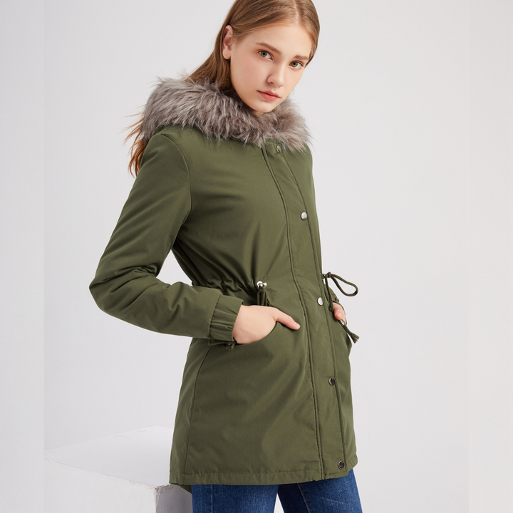 Marina™ | Warm parka met fluwelen details