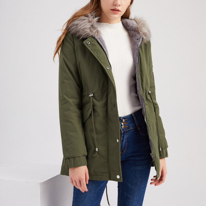 Marina™ | Warm parka met fluwelen details