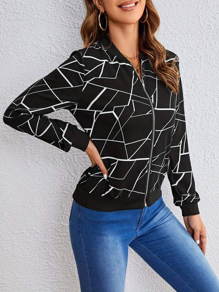 Mila™ | Artistic jas met patroon en rits