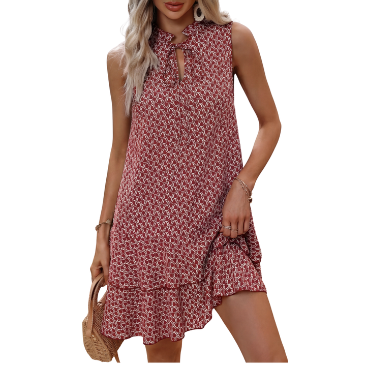 Naomi™ | Bohemian met print strappy midi jurk