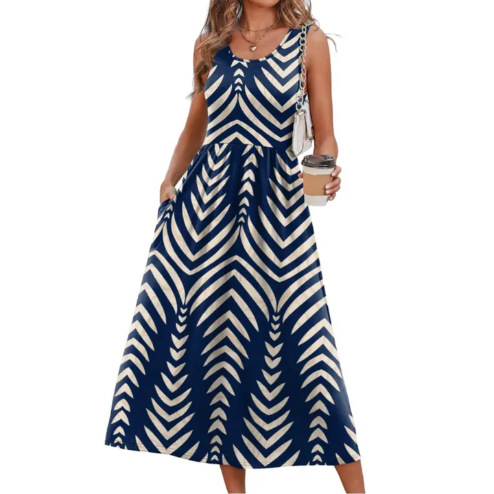 Temperance™ | Boho halter neck soepel vallende midi jurk