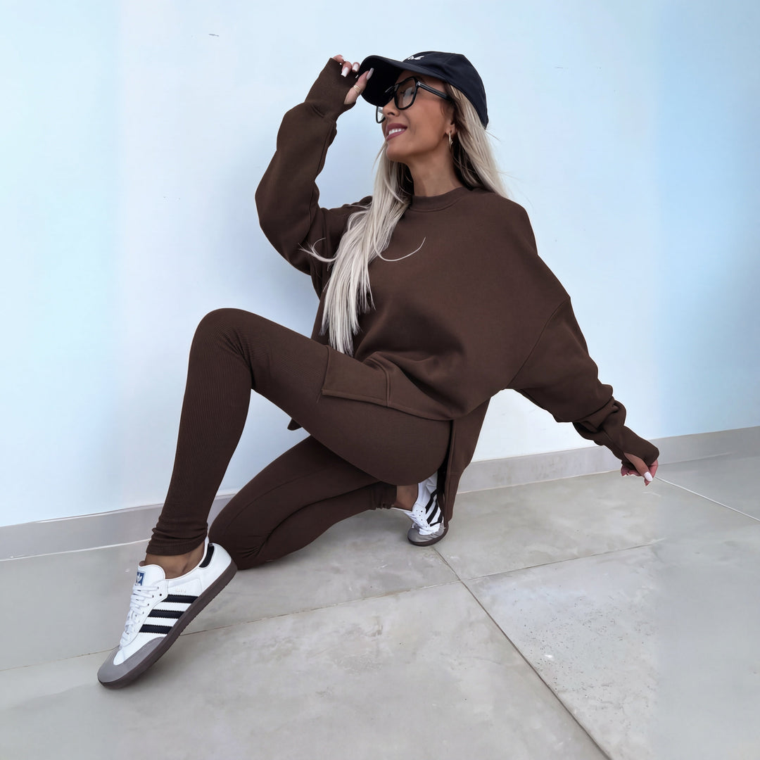 Yachi™ | Casual lange mouwen sweatshirt and broek set