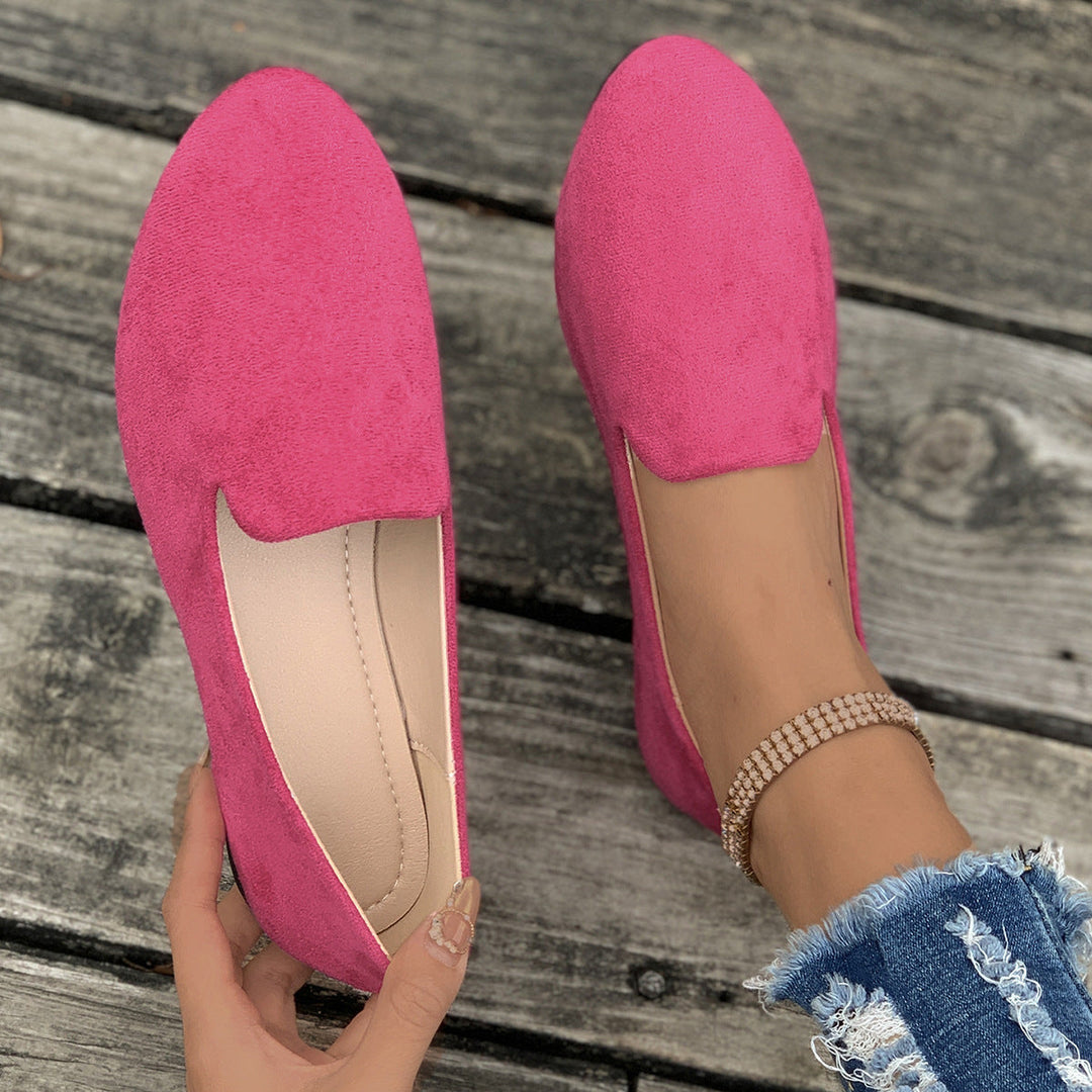 Sherna™ | Dames effen kleur ballerina's zachte sole spitse neus slip-on schoenen