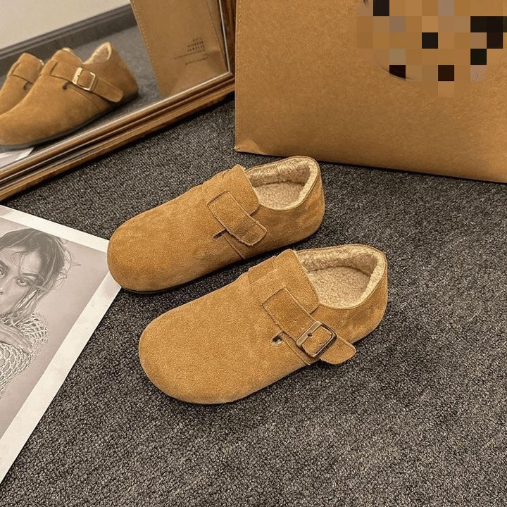 Ophelia™ | Dames faux leather winter schoenen plush lined casual ballerina's