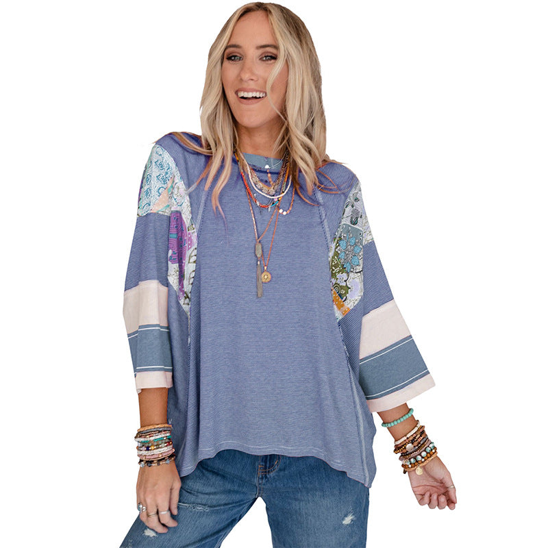 Bailey™ | Lichte patchwork batwing top