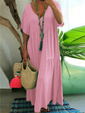 Linnea™ | Zachte ruffle maxi jurk met V-hals
