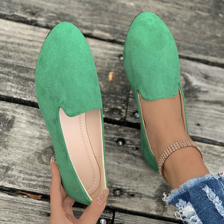 Sherna™ | Dames effen kleur ballerina's zachte sole spitse neus slip-on schoenen