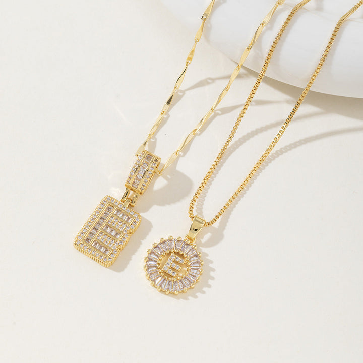 Aisha™ | Elegante 2-pack initial letter pendant necklaces