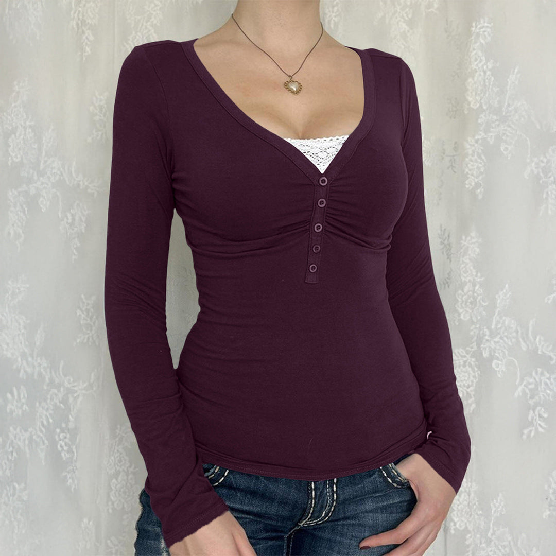 Palya™ | Comfy V-hals lange mouwen top