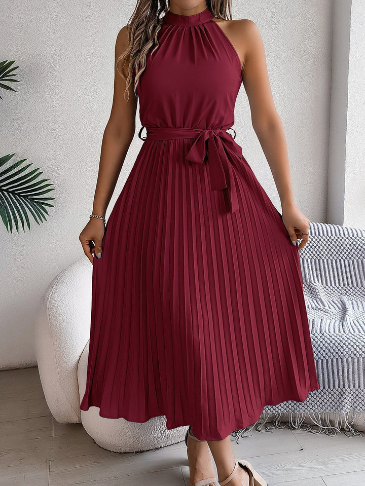 Cedrine™ | Graceful pleated midi jurk