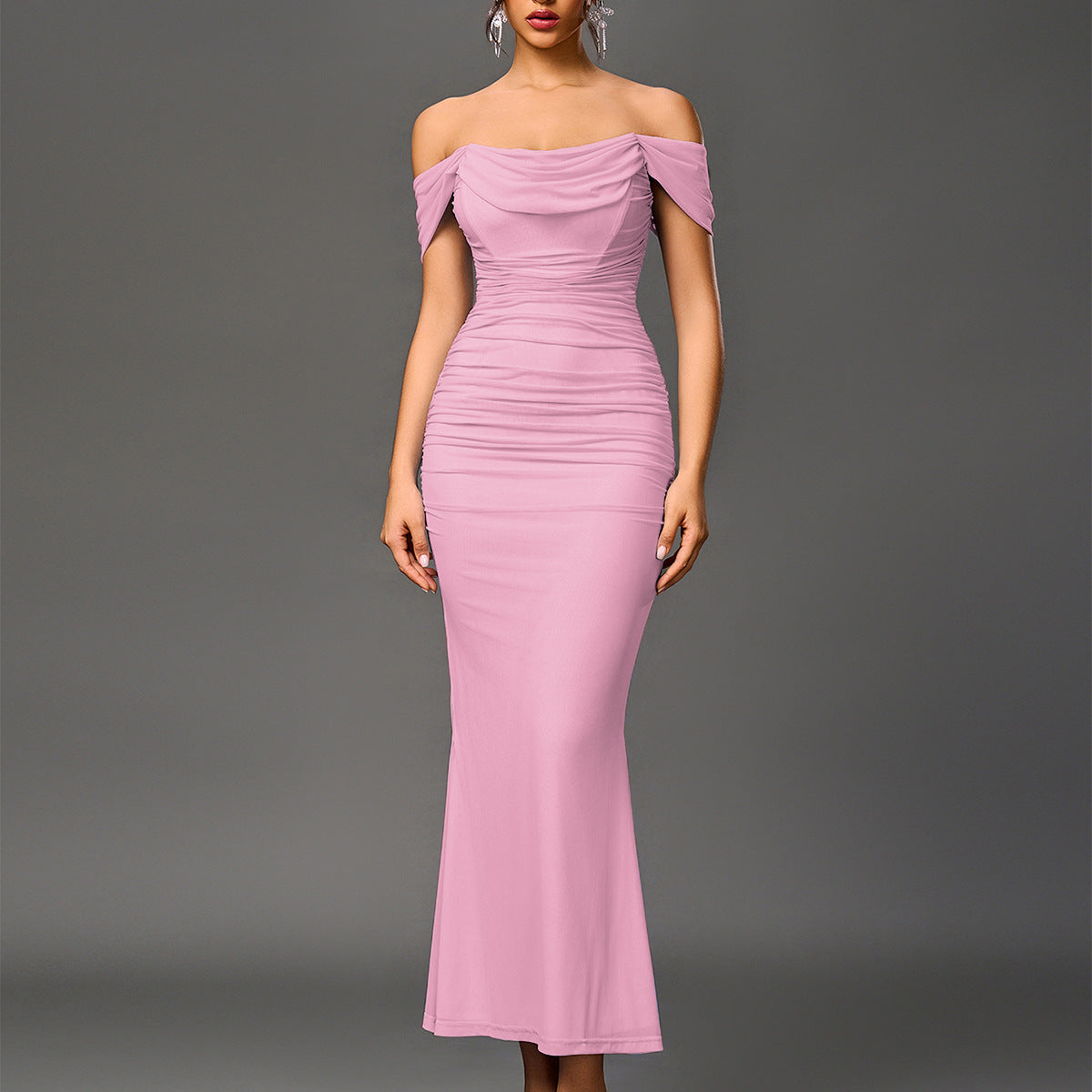 Eunoia™ | Elegante off shoulder backless mermaid jurk