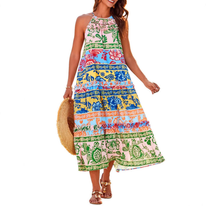 Felicity™ | Chique boho halter tiered maxi jurk
