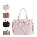 Marva™ | Dames crush bow compact shopper cute puffy handtas