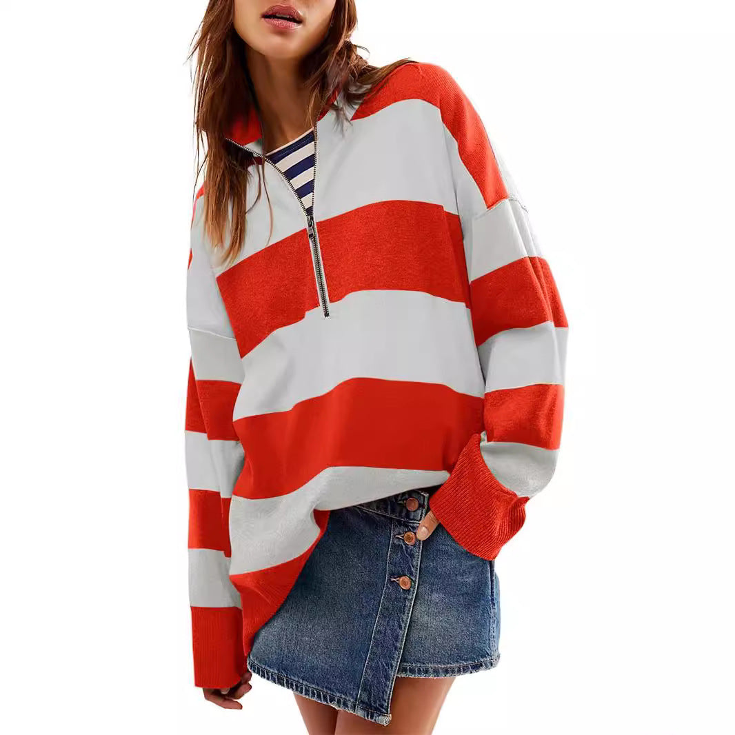 Camilla™ | Comfy lange mouwen pullover trui with half zipper