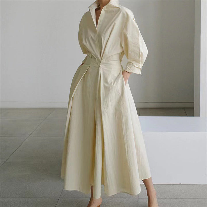 Sofer™ | Elegante front wrap collared maxi jurk