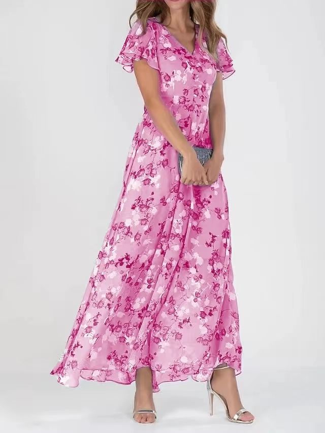 Brenda™ | Soepel vallende bloemen maxi jurk