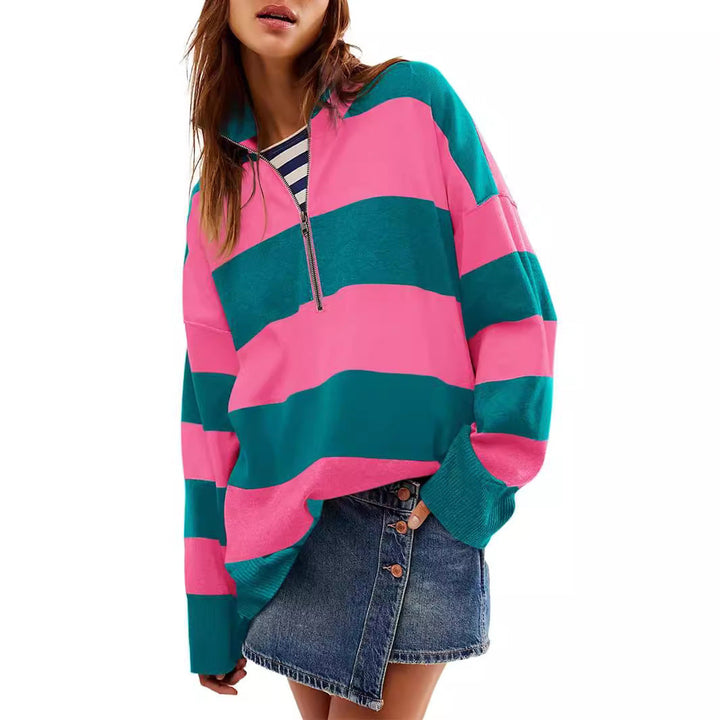 Camilla™ | Comfy lange mouwen pullover trui with half zipper
