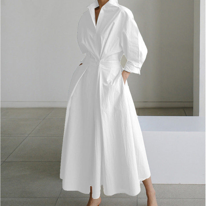Sofer™ | Elegante front wrap collared maxi jurk