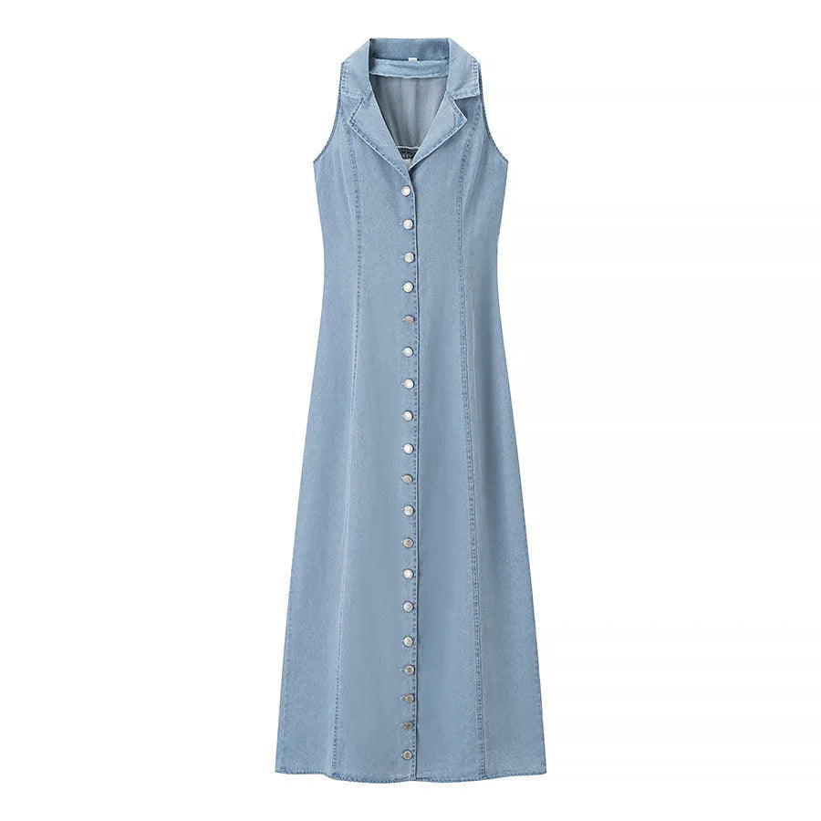 Inocencia™ | Klassieke buttoned down deep maxi jurk met V-hals