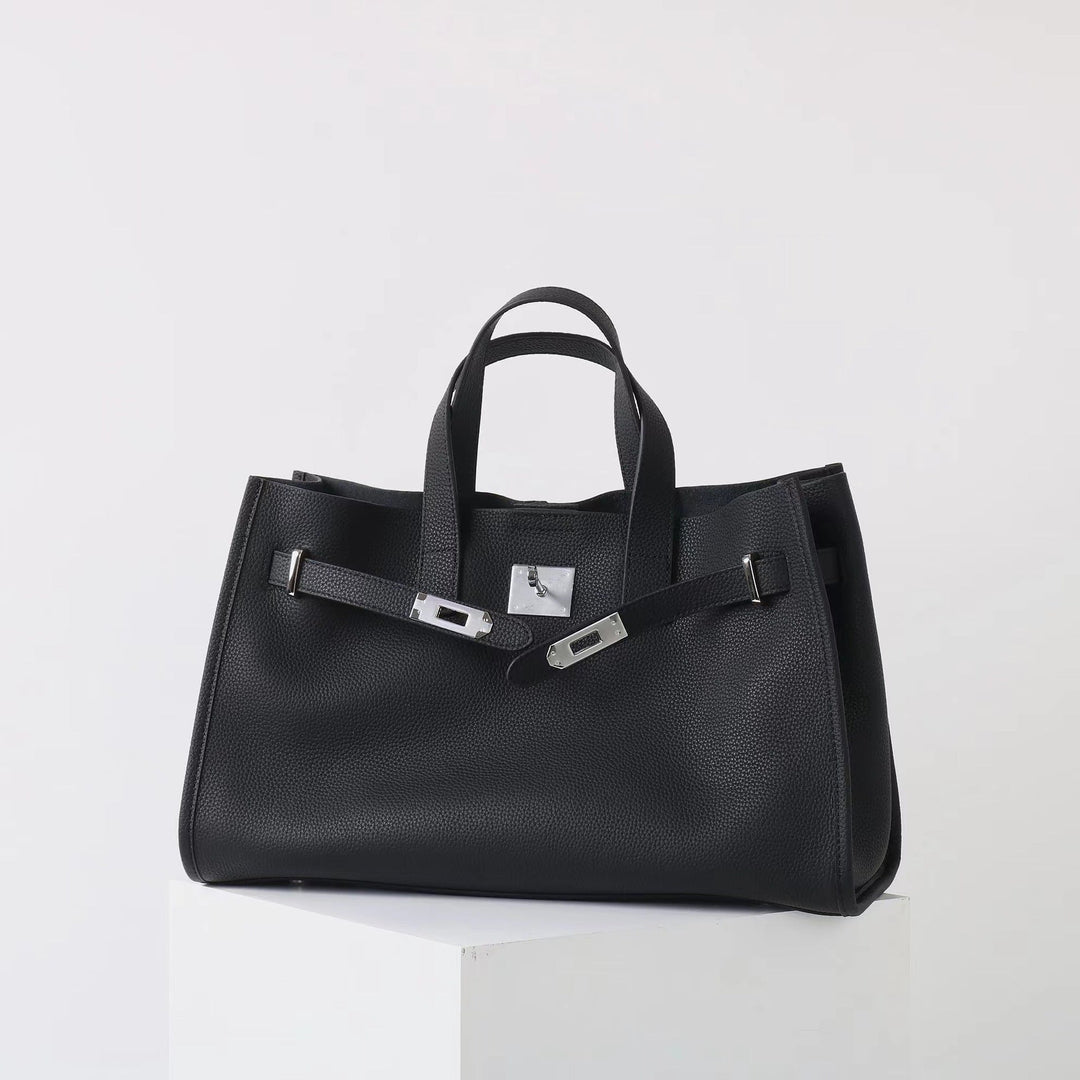 Beverley™ | Large capacity leren cowhide leather shopper for work & travel
