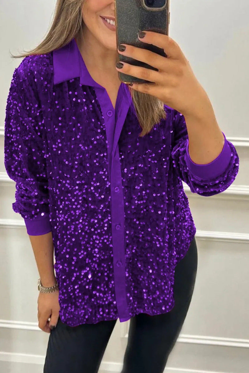 Ciara™ | Shimmer sequin shirt