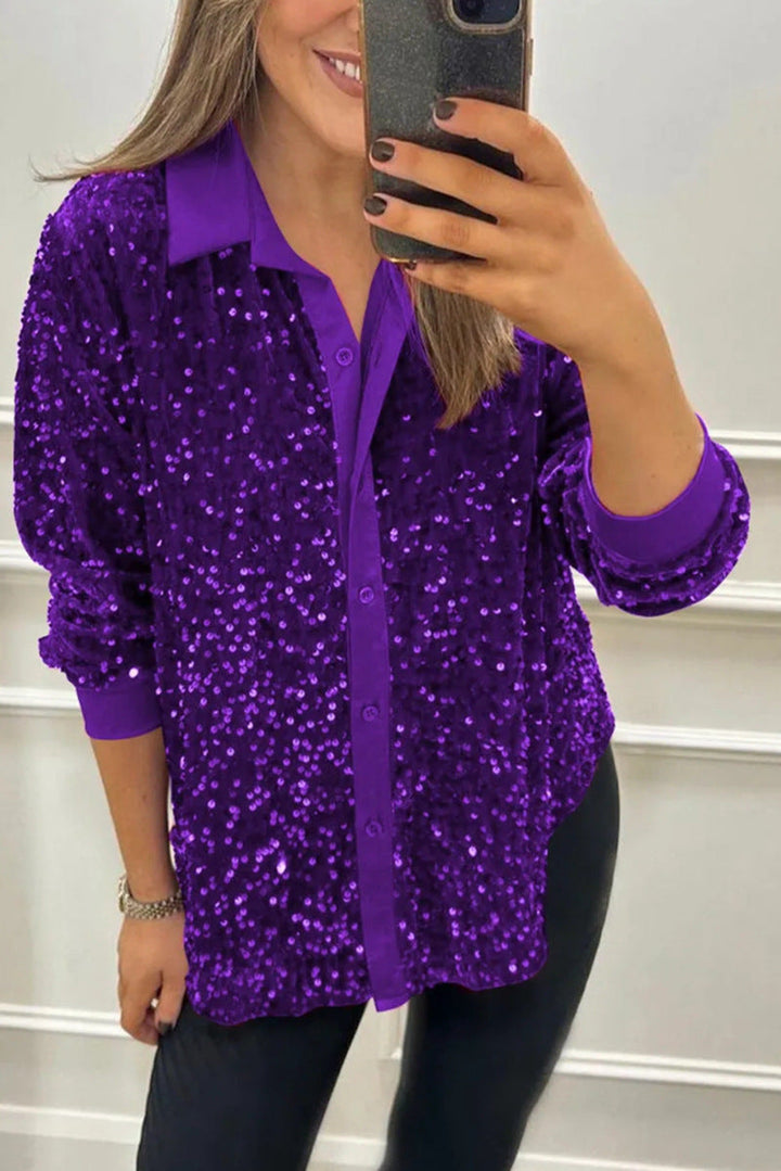 Ciara™ | Shimmer sequin shirt