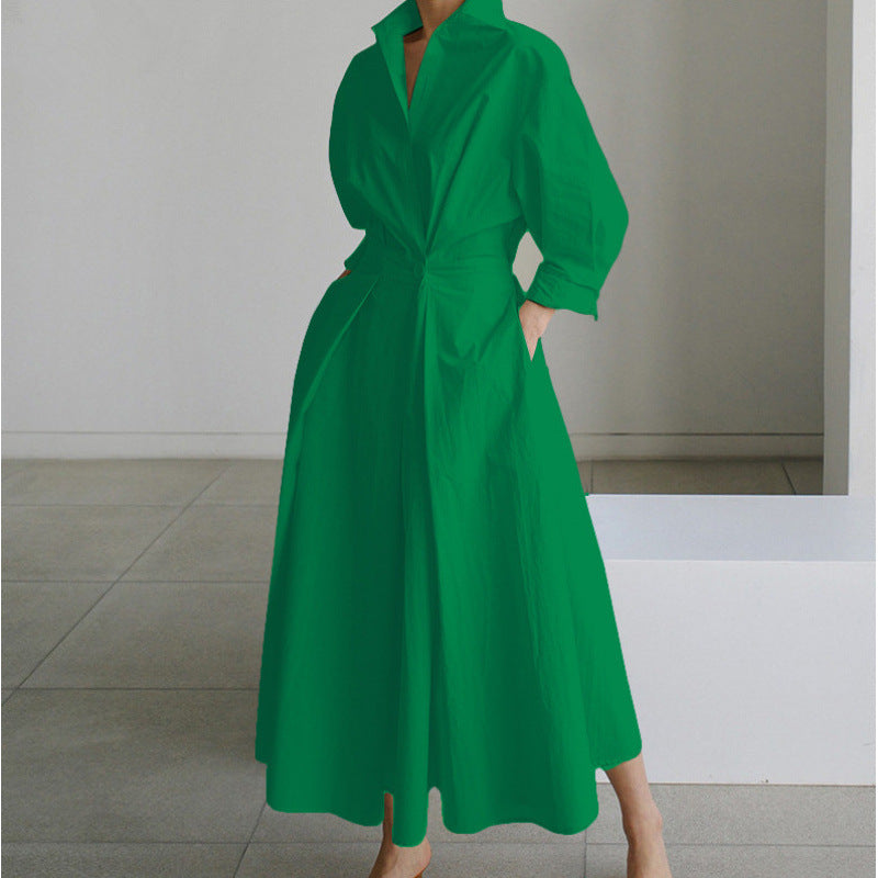 Sofer™ | Elegante front wrap collared maxi jurk