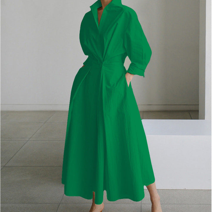 Sofer™ | Elegante front wrap collared maxi jurk