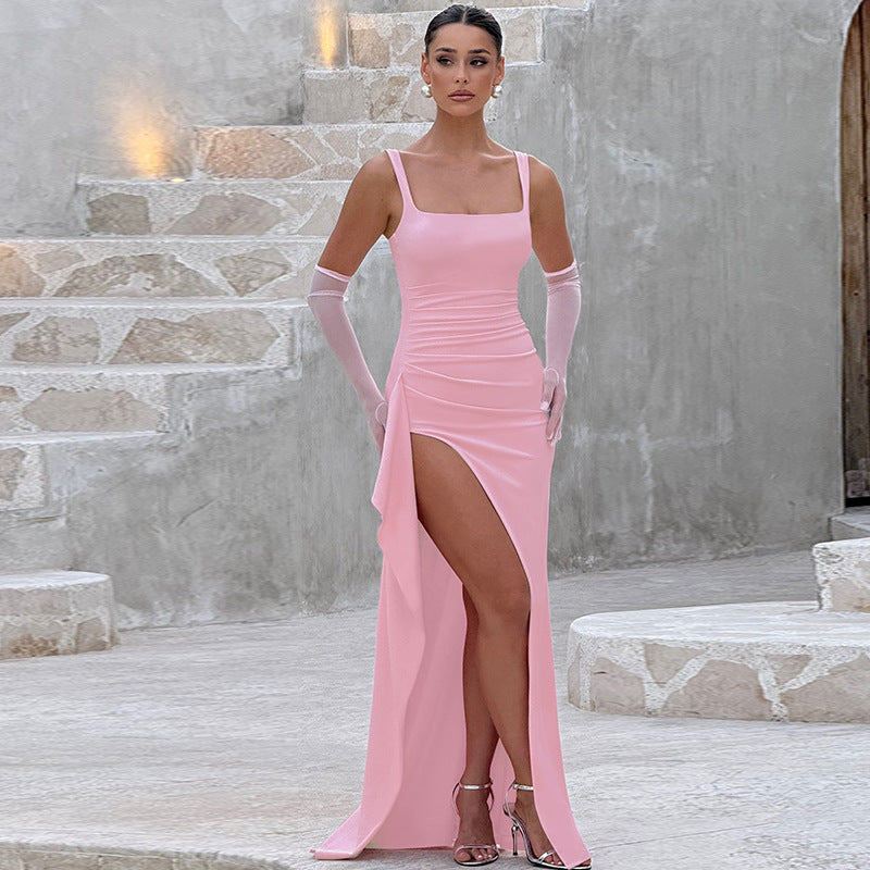 Farah | Elegante formal slip maxi jurk with open back